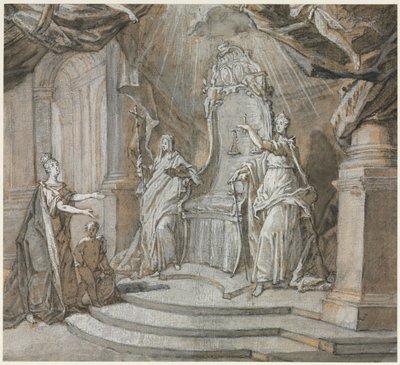 Madame de Maintenon Returning to the Catholic Church, 1700s by Charles Dominique Joseph Eisen