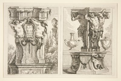 Two Designs for Decorative Capitals by Charles Dominique Joseph Eisen
