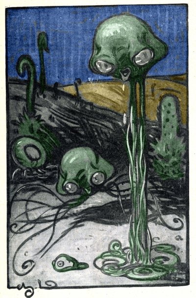 Illustration by M. Dudouyt for the Novel by H. G. Wells 