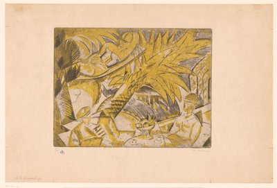 Sunbathing Figures Under a Palm Tree by Charles Dufresne (signed by artist)
