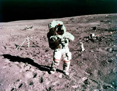 Astronaut John Young on the lunar surface, Apollo 16 mission, 21 April 1972 by Charles Duke