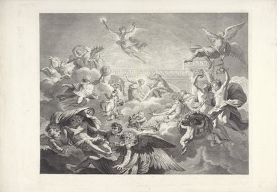 Phaethon and Apollo (Paintings of Charles Le Brun and Eustache Le Sueur) by Charles Dupuis