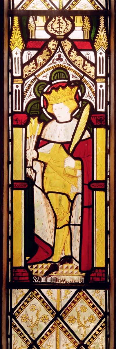 St. Edmund King and Martyr, Stained Glass Window by Charles E. Kempe
