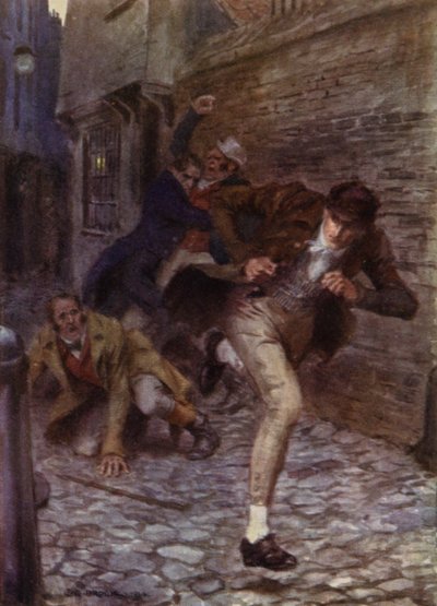 Illustration for The Amateur Gentleman by Jeffery Farnol by Charles Edmund (after) Brock