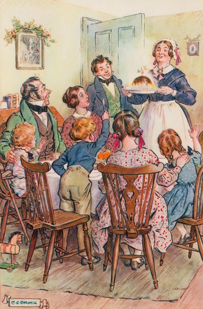 Illustration for A Christmas Carol by Charles Dickens by Charles Edmund Brock