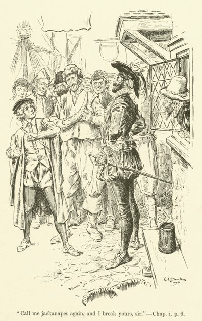 Illustration for Westward Ho! by Charles Kingsley (engraving) by Charles Edmund Brock
