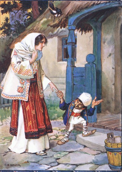 Little brother Bit took his lovely bride to the house which he had built for her, scene from Little Brother Bit in Children