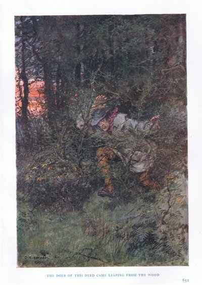 The doer of the deed came leaping from the wood by Charles Edmund Brock