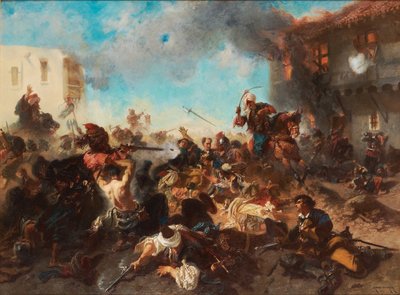 The Skirmish at Bender (Kalabaliken i Bender) by Charles Edouard Armand Dumaresq