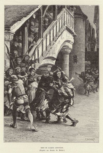 Death of Jacob van Artevelde by Charles Edouard Delort