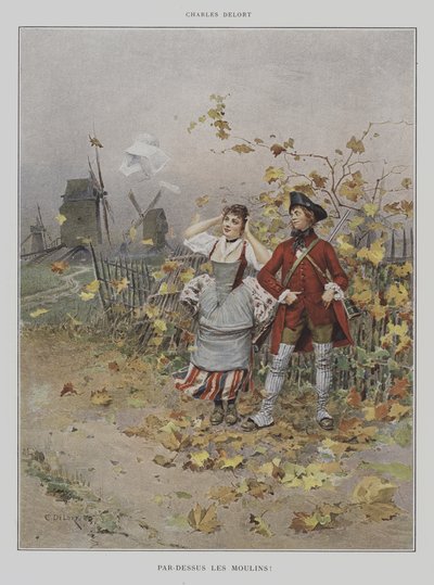 Over the Windmills! by Charles Edouard Delort