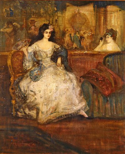 Woman in a Box at the Theatre by Charles Edward Conder