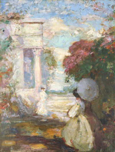 Lyrical Landscape with Two Figures in Nineteenth Century Dress by Charles Edward Conder