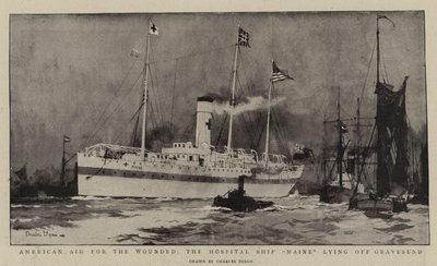 American Aid for the Wounded, the Hospital Ship Maine Lying off Gravesend by Charles Edward Dixon