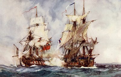 Capture of the French Reunion by the Crescent, 1793 by Charles Edward Dixon
