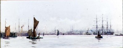 Looking West from Tilbury by Charles Edward Dixon