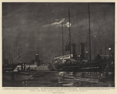 Night, the Royal Yacht Alberta in Portsmouth Harbour by Charles Edward Dixon
