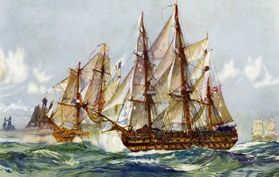 Taking of the Duguay Trouin (Implacable) after Trafalgar, 1805 by Charles Edward Dixon