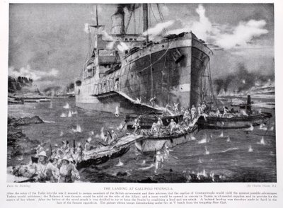 The Landing at Gallipoli Peninsula, Illustration from 