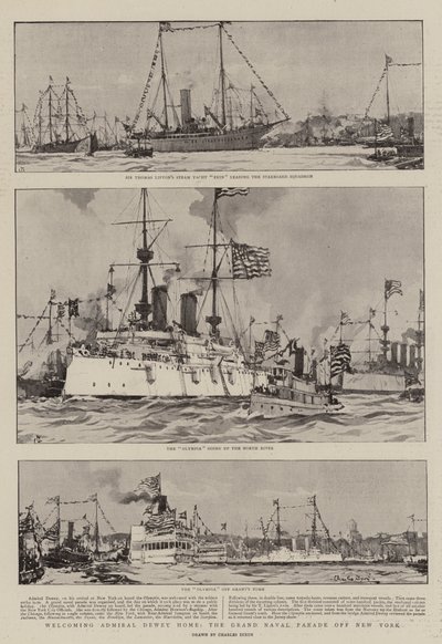 Welcoming Admiral Dewey Home, the Grand Naval Parade off New York by Charles Edward Dixon
