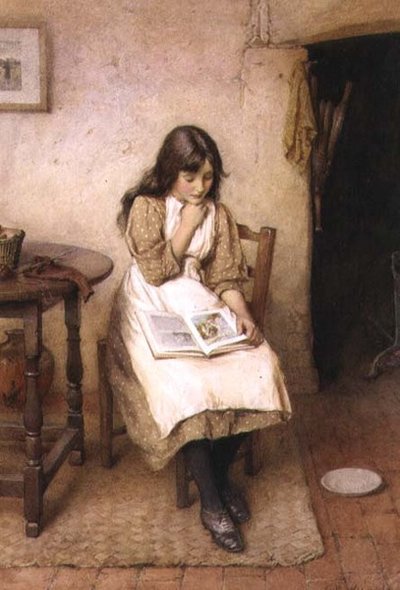 A Girl Reading by Charles Edward Wilson