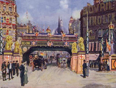 Ludgate Circus in June 1902 by Charles Edwin Flower
