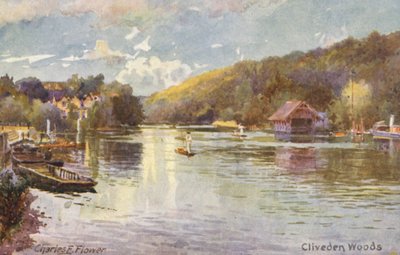 River Thames: Cliveden Woods by Charles Edwin Flower