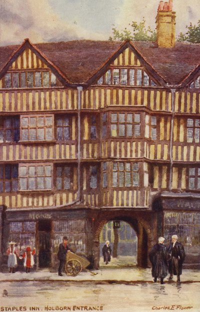 Staples Inn, Holborn Entrance, London by Charles Edwin Flower