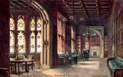 The Aye Division Lobby, House of Commons by Charles Edwin Flower