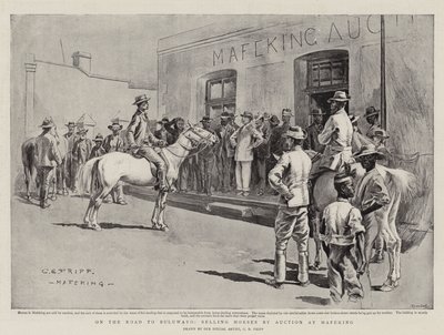 On the Road to Bulawayo, Selling Horses by Auction at Mafeking by Charles Edwin Fripp