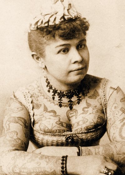 Portrait of Annie Howard the Tattooed Lady by Charles Eisenmann