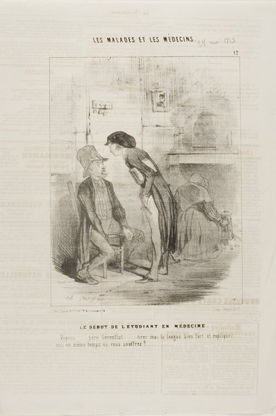 A Medical Student Starting Out (plate 12) by Charles Emile Jacque