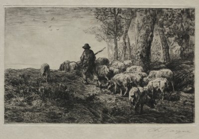 A Herd of Swine by Charles Emile Jacque