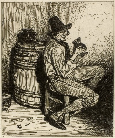 Drinker by Charles Emile Jacque