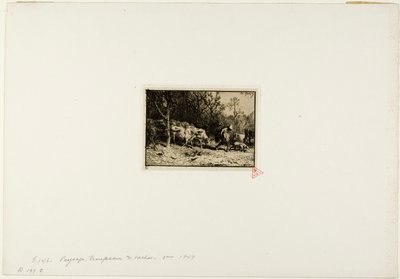 Herd of Cows Coming Out of a Wood by Charles Emile Jacque