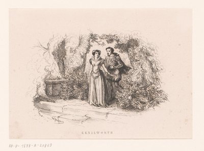 Couple in a Garden by Charles Emile Jacque
