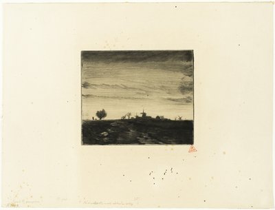 Landscape with Windmills by Charles Emile Jacque
