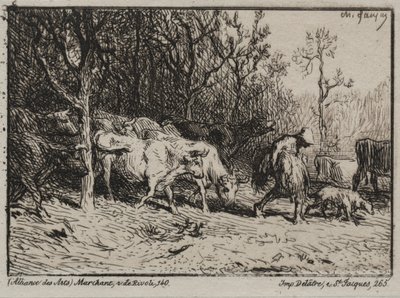 The Cowherd by Charles Emile Jacque