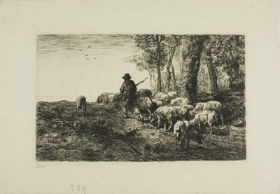 Man with Herd of Pigs by Charles Emile Jacque