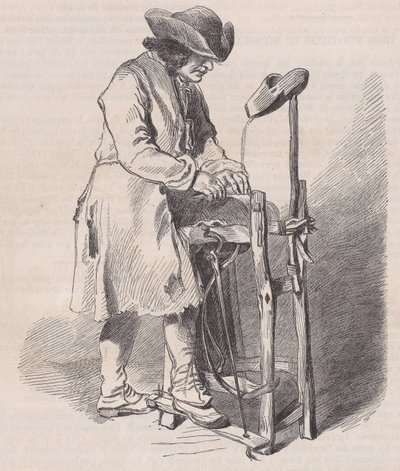 Musée du Louvre, collection des dessins, Le Remouleur, par Watteau, from Magasin Pitto... by Charles Emile Jacque