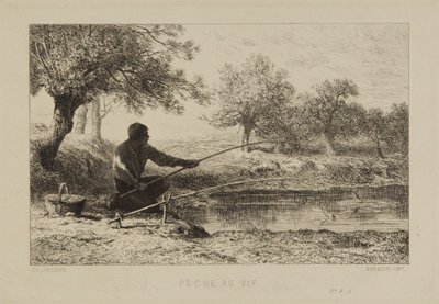 Fishing by Charles Emile Jacque