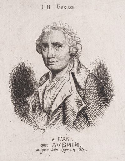 Portrait of J.B. Greuze by Charles Emile Jacque
