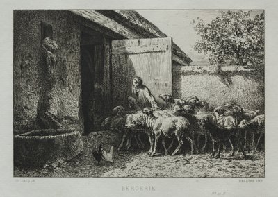 Sheepfold by Charles Emile Jacque