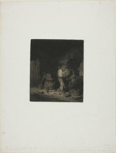The Forge by Charles Emile Jacque