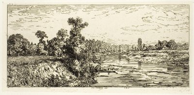The Isle of Aligre, with Two Boats by Charles Emile Jacque