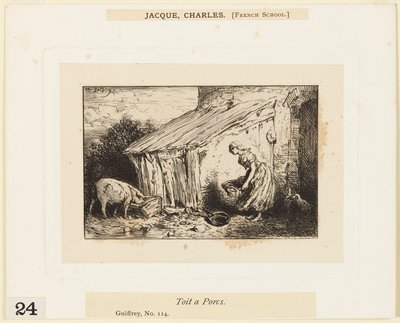 Toit a Porcs by Charles Emile Jacque