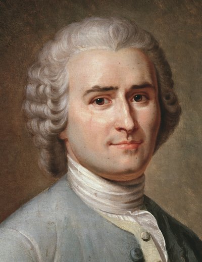Portrait of Jean-Jacques Rousseau, Swiss philosopher (detail) by Charles Escot