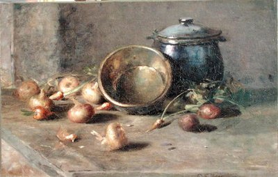 Still Life (Crock, Kettle and Onions) by Charles Ethan Porter