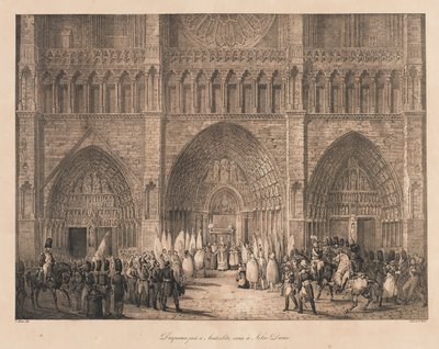 Flags Taken at Austerlitz Received at Notre Dame, early 19th century by Charles Etienne Pierre Motte