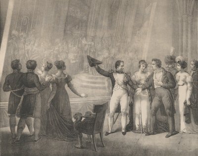 Napoleon and Josephine Visiting the Studio of David, January 4, 1808 by Charles Etienne Pierre Motte